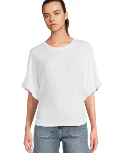 Michael Stars Vicky Scoop Neck Balloon Sleeve Tee White Sale