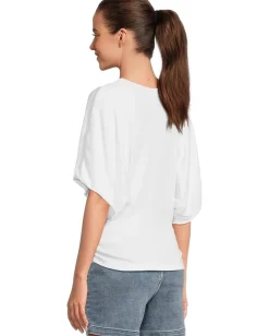 Michael Stars Vicky Scoop Neck Balloon Sleeve Tee White Sale
