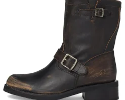 Frye Viv Short Engineer Distressed Black Discount