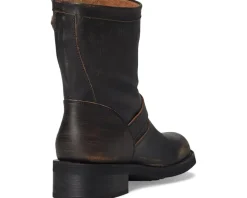 Frye Viv Short Engineer Distressed Black Discount