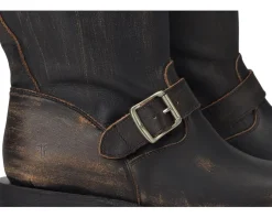 Frye Viv Short Engineer Distressed Black Discount