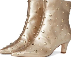 Jessica Simpson Viviana Kitten Heel Studded Bootie Gold Sale