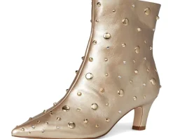 Jessica Simpson Viviana Kitten Heel Studded Bootie Gold Sale