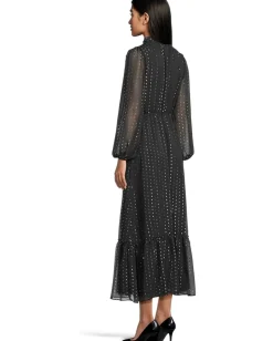 Women CeCe V-Neck Balloon Sleeve Maxi Dress