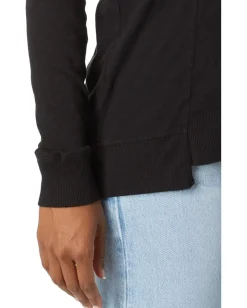 Women bobi Los Angeles V-Neck Long Sleeve Princess Seam Rib Mix Tee