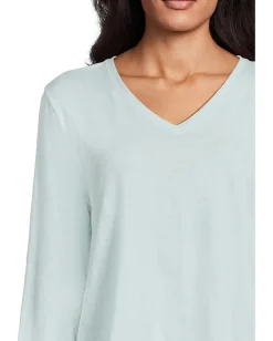 Eileen Fisher V-Neck Long Sleeve Tee Pool Hot