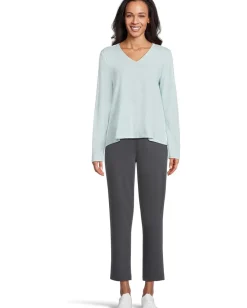 Eileen Fisher V-Neck Long Sleeve Tee Pool Hot