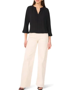 Women Vince Camuto V-Neck Pleated Front 3/4 Sleeve