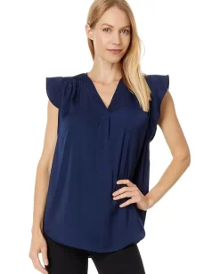 Women Vince Camuto V-Neck Ruffle Sleeve Blouse