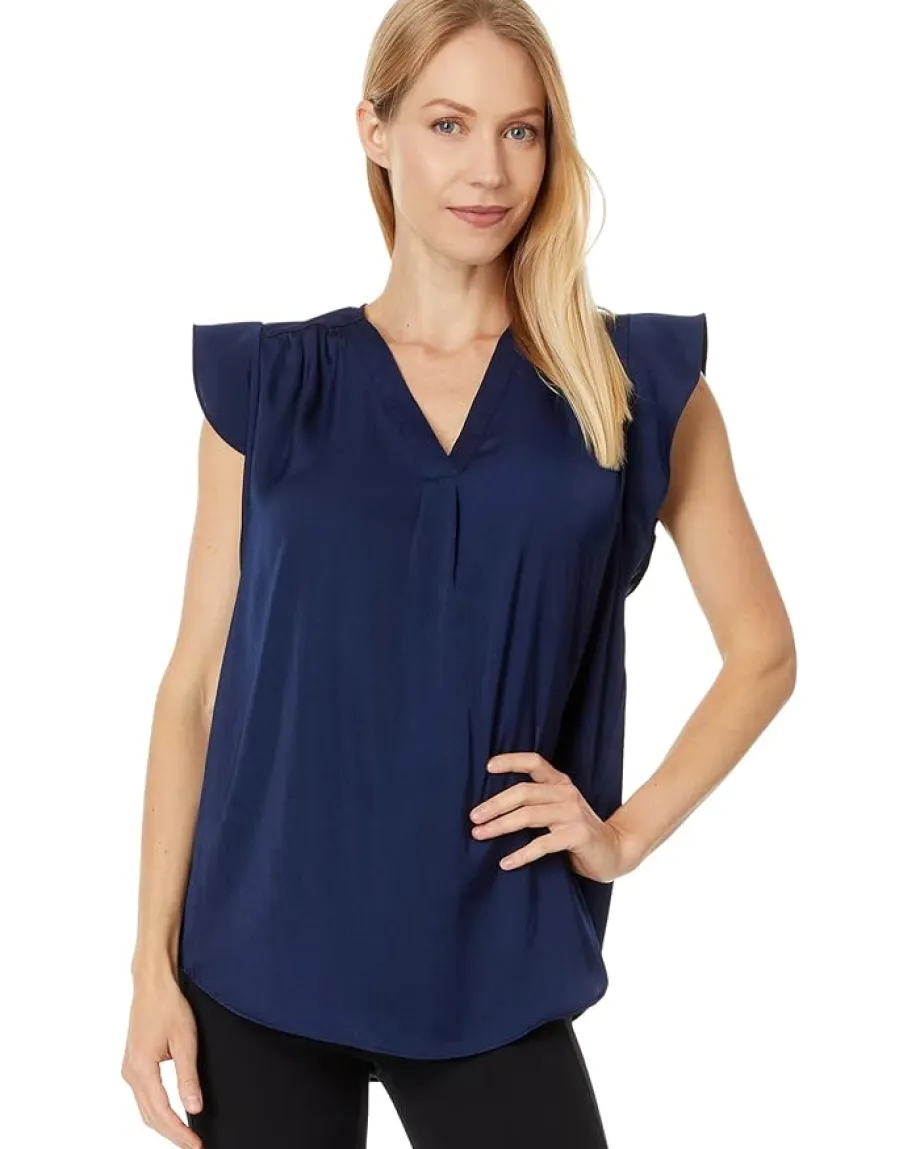 Women Vince Camuto V-Neck Ruffle Sleeve Blouse
