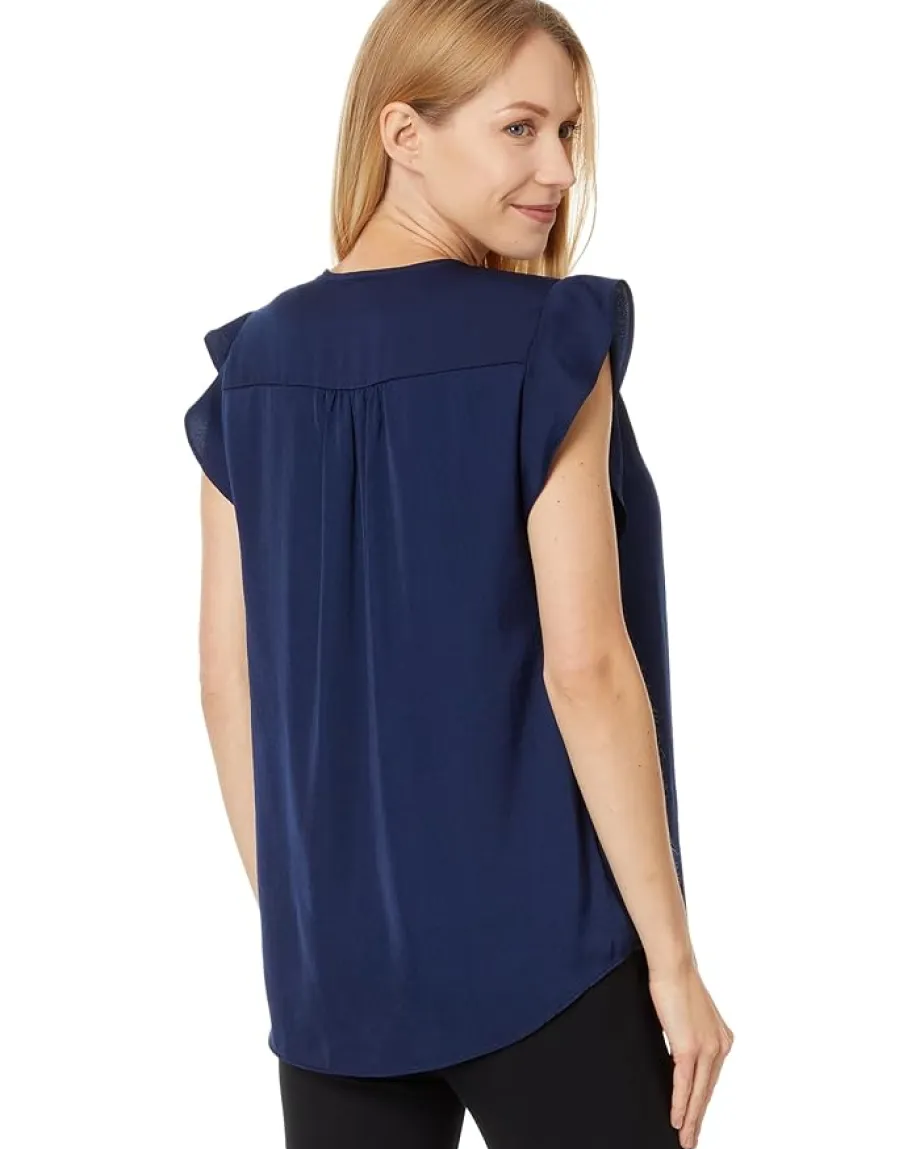 Women Vince Camuto V-Neck Ruffle Sleeve Blouse