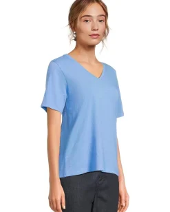 Women Eileen Fisher V-Neck Short Sleeve Tee