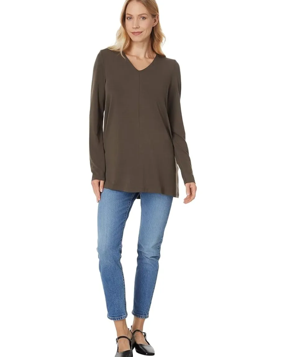 Eileen Fisher V-Neck Tunic Wren Discount