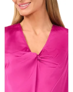 CeCe V-neck Twist Sleeveless Top Deep Orchid Sale