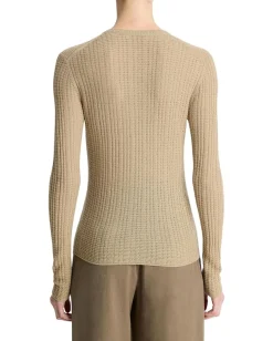 Vince Waffle Knit Henley Mojave Sale