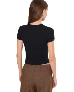 Free People Wait A Minute Baby Tee Anthracite New