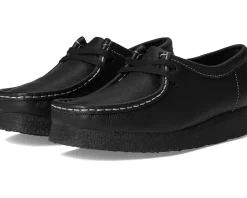 Clarks Wallabee Black Tumbled Leather Outlet