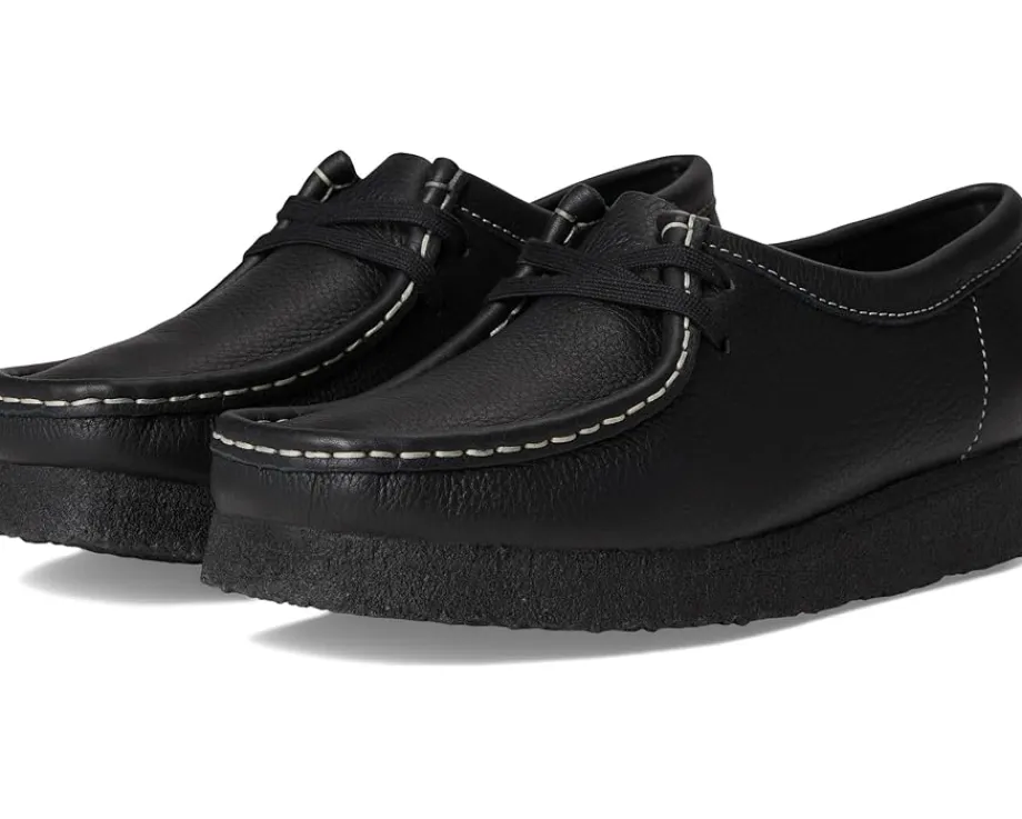 Clarks Wallabee Black Tumbled Leather Outlet
