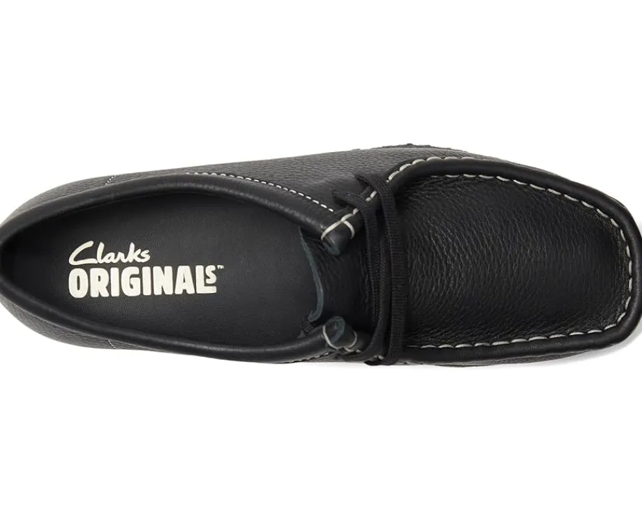 Clarks Wallabee Black Tumbled Leather Outlet