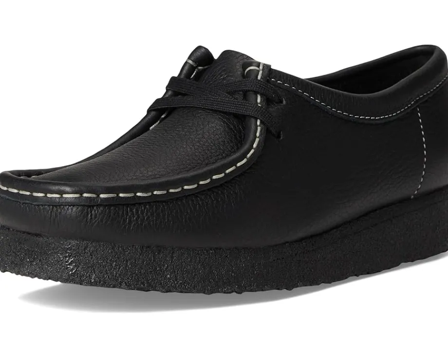 Clarks Wallabee Black Tumbled Leather Outlet