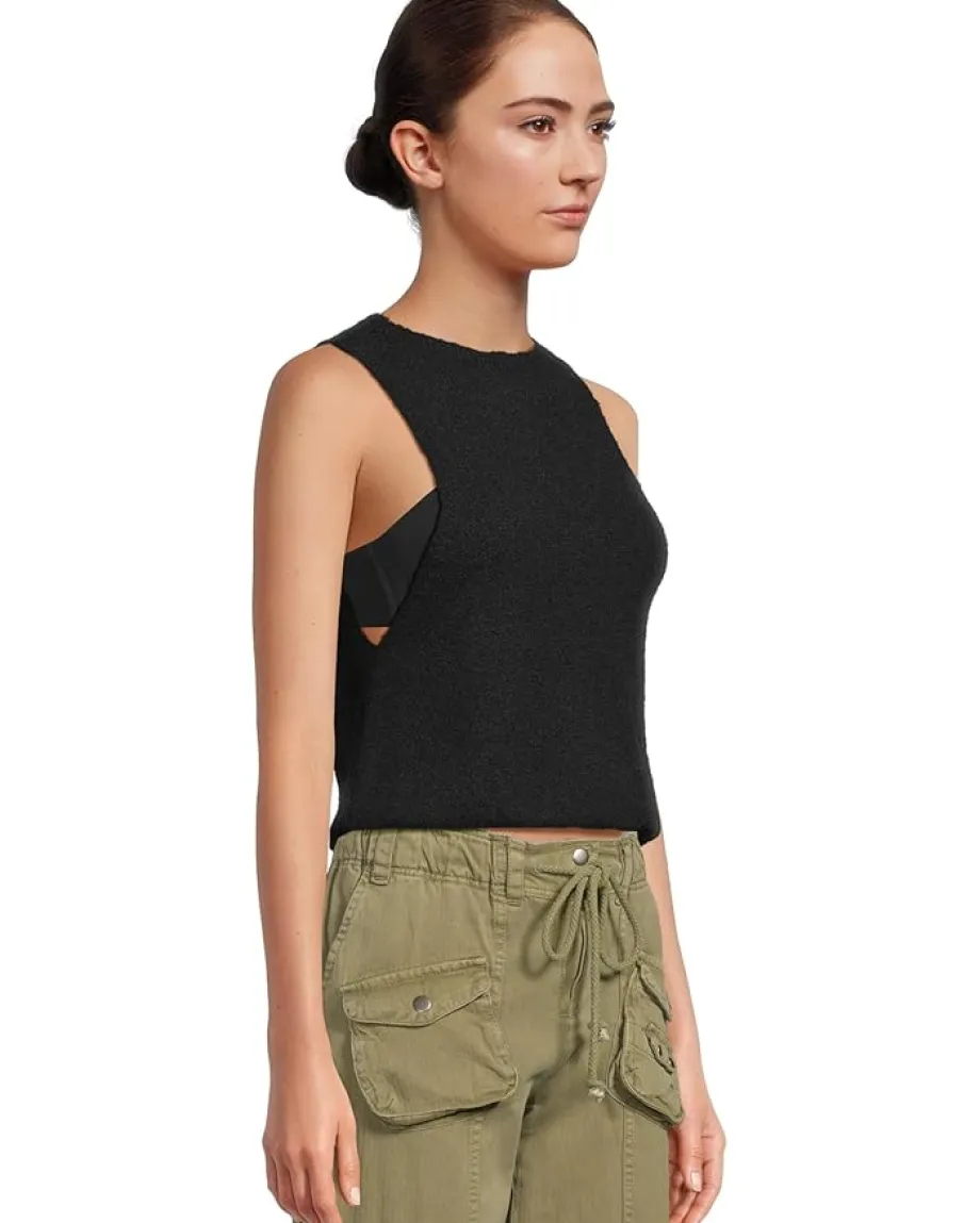 Free People Warm Fluff Crop Black Online