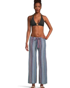 BECCA Waterway Crochet Split Leg Pant Cover-Up Multicolor Discount