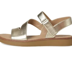 LifeStride Waverly Sandals Gold Faux Leather Sale