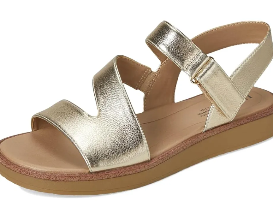 LifeStride Waverly Sandals Gold Faux Leather Sale