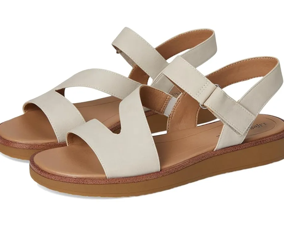 LifeStride Waverly Sandals Stone Beige Faux Leather