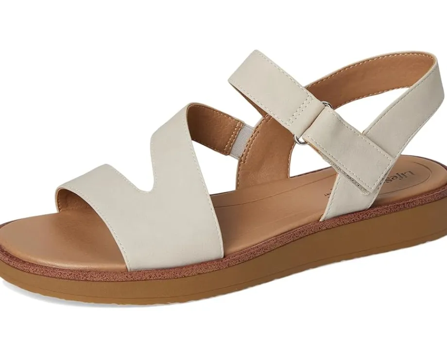 LifeStride Waverly Sandals Stone Beige Faux Leather