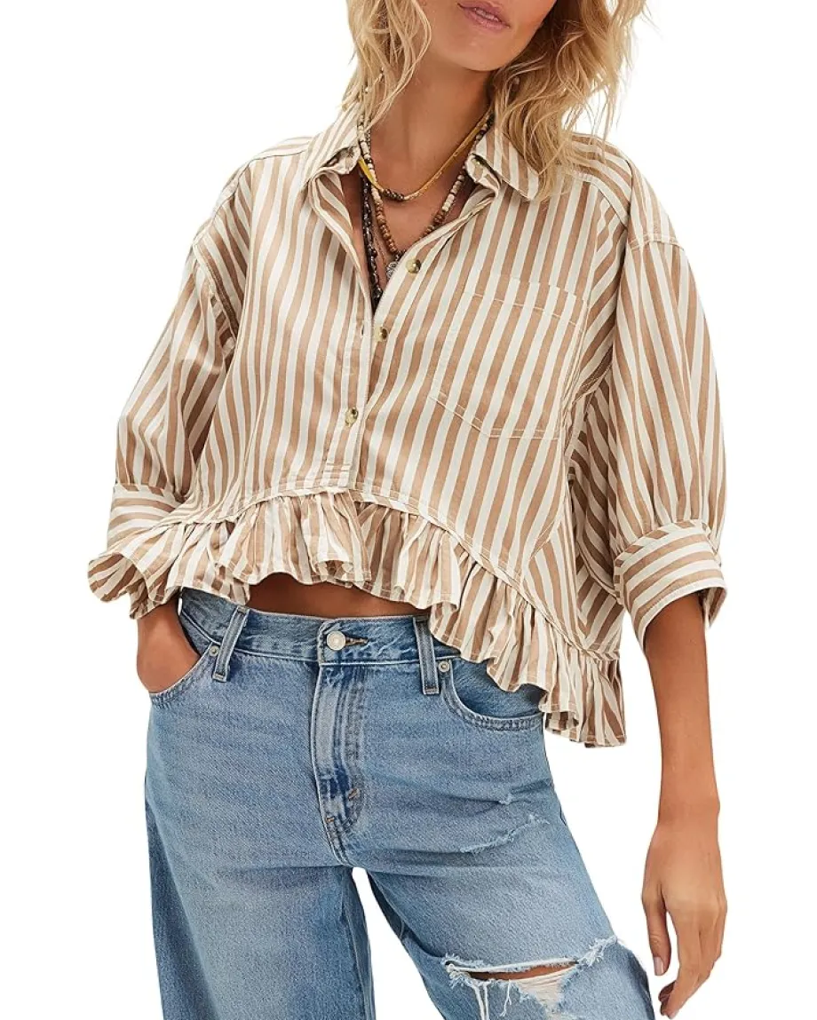 Women Free People We The Free Bailey Stripe Shirt