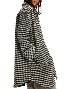 Free People We The Free Get Around Houndstooth Shirt Black/White Online