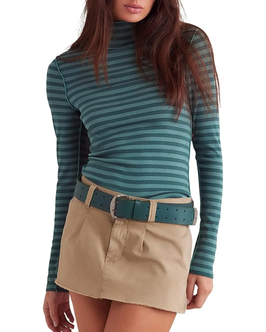 Women Free People We The Free Good Good Stripe Turtleneck