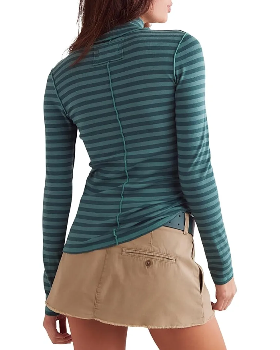 Women Free People We The Free Good Good Stripe Turtleneck