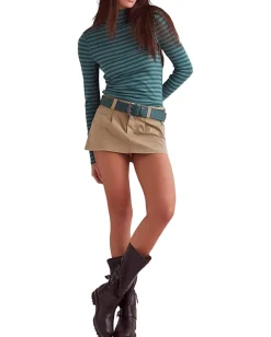 Women Free People We The Free Good Good Stripe Turtleneck