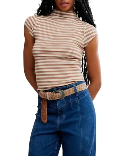 Free People We The Free Lola Striped Tee Otter Combo Best