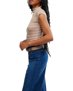 Free People We The Free Lola Striped Tee Otter Combo Best