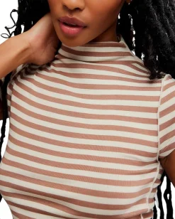 Free People We The Free Lola Striped Tee Otter Combo Best