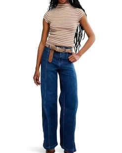 Free People We The Free Lola Striped Tee Otter Combo Best