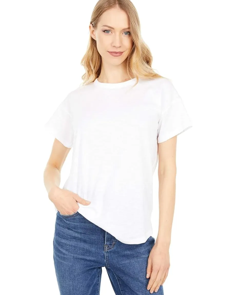Women Madewell Whisper Cotton Rib-Crewneck Tee