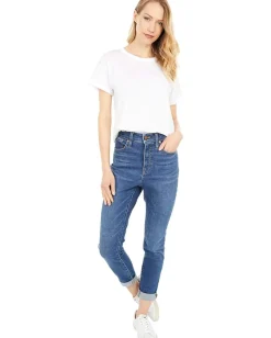 Women Madewell Whisper Cotton Rib-Crewneck Tee
