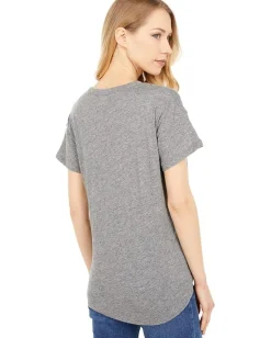 Madewell Whisper Cotton Rib-Crewneck Tee Heather Iron Best