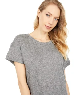 Madewell Whisper Cotton Rib-Crewneck Tee Heather Iron Best