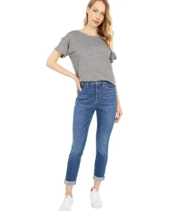 Madewell Whisper Cotton Rib-Crewneck Tee Heather Iron Best