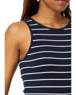 Women NIC+ZOE Wide Stripe Rib Knit High Neck Tank