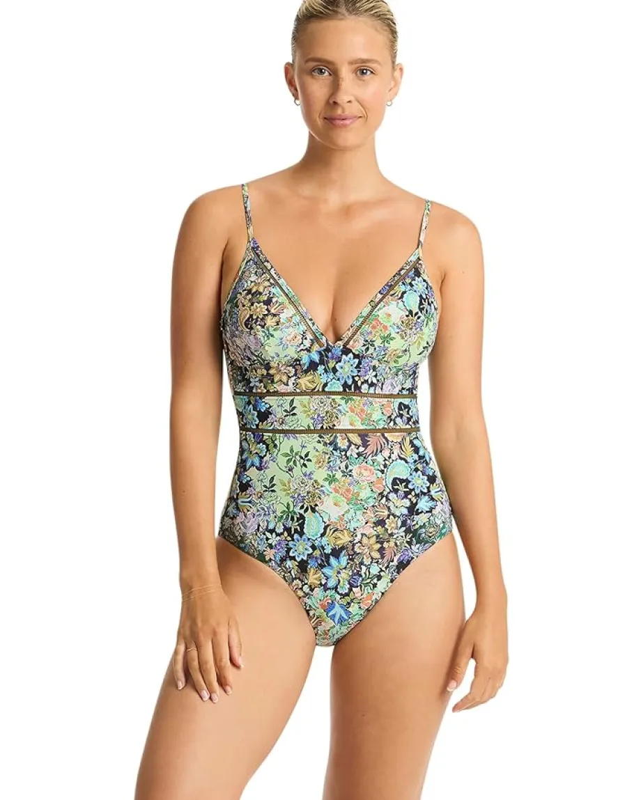 SEA LEVEL SWIM Wildflower Spliced Tri One-Piece Sea Online