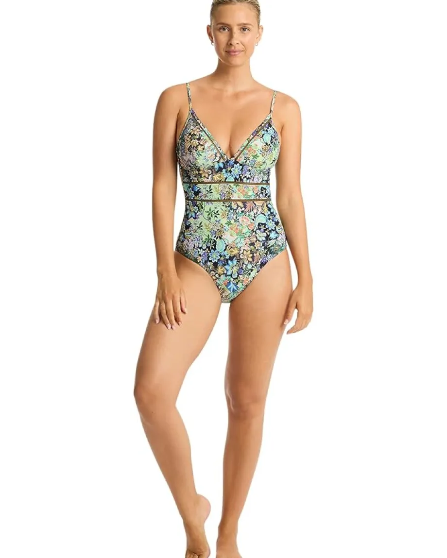 SEA LEVEL SWIM Wildflower Spliced Tri One-Piece Sea Online