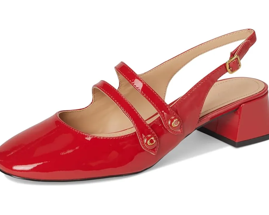 Women COACH Winley Patent Leather Slingback Mary Jane