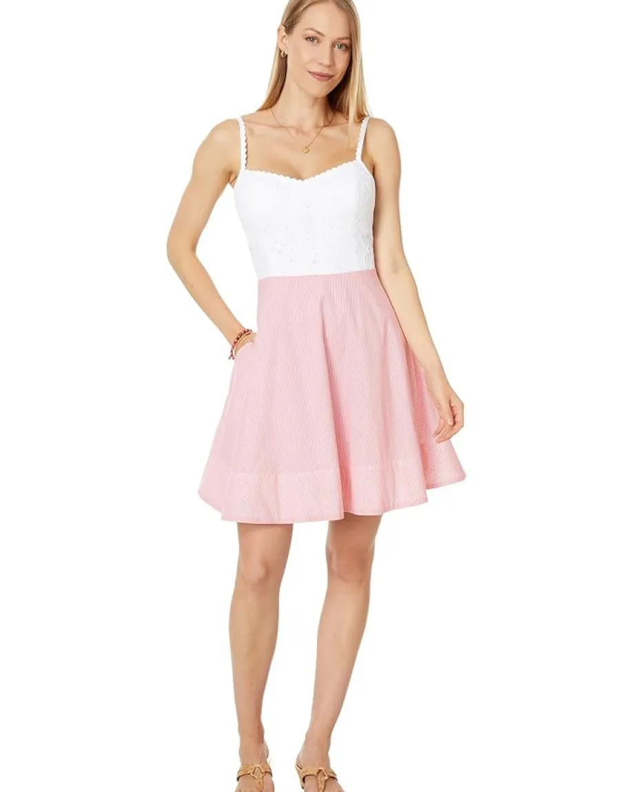 Women Lilly Pulitzer Winslow Eyelet Stripe Combo Dress