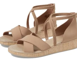 Women Bzees Women's Bali Sand Strappy Wedge Sandals